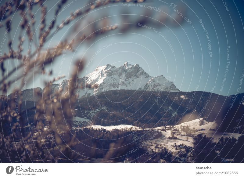 Hallo Frühling II Ausflug Abenteuer Winter Schnee Berge u. Gebirge wandern Umwelt Natur Landschaft Wolkenloser Himmel Hügel Felsen Alpen Gipfel