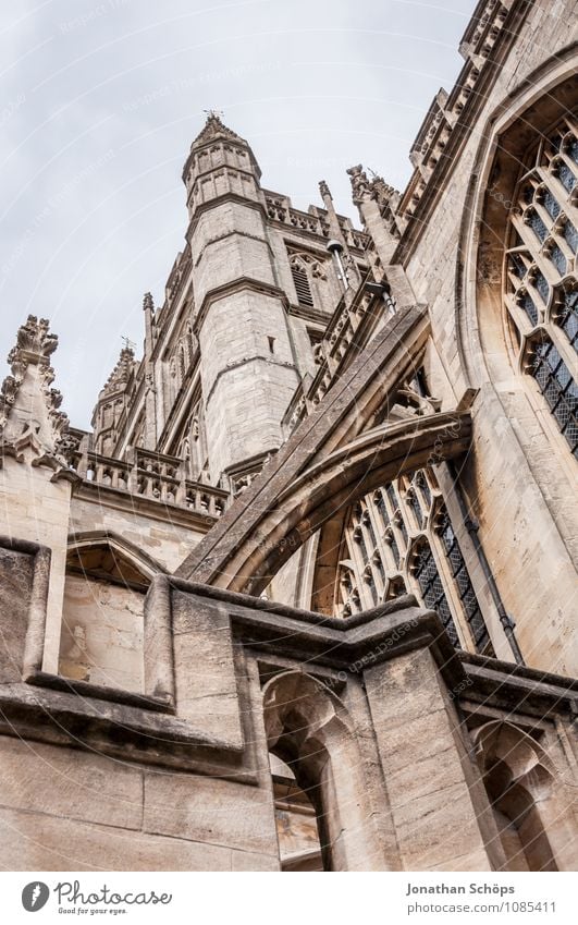 Bath Abbey III Stadt Altstadt Religion & Glaube Kirche Dom Turm Bauwerk Gebäude Architektur Fassade Sehenswürdigkeit Wahrzeichen ästhetisch aufwärts Gotik