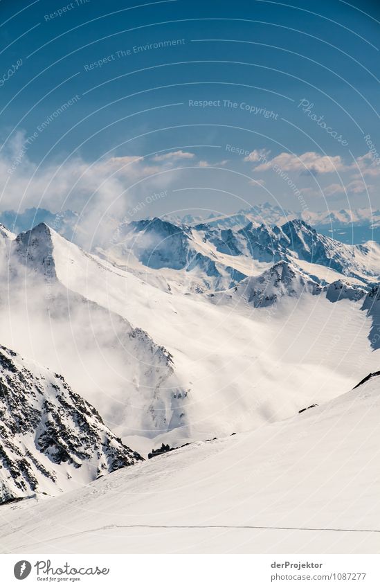 Panoramablick auf die Alpen Ferien & Urlaub & Reisen Tourismus Ausflug Ferne Freiheit Winterurlaub Umwelt Natur Landschaft Pflanze Schönes Wetter Eis Frost