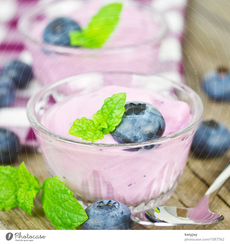 Blaubeerjoghurt Joghurt Blaubeeren Quark Frucht Quarkspeise fruchtig Beeren waldbeeren Bioprodukte Frühstück Vitamin Dessert Milcherzeugnisse frisch Sahne