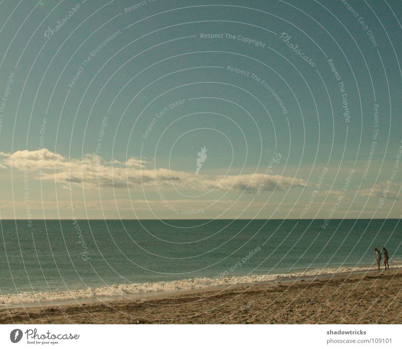 New Love Meer Strand Wolken grün Mensch Himmel Wetter blau Czan Sand