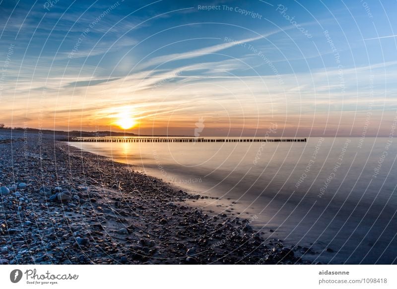 sunset baltic beach Landschaft Wasser Schönes Wetter Ostsee Gefühle Zufriedenheit Lebensfreude Begeisterung Warmherzigkeit Romantik schön achtsam Vorsicht ruhig