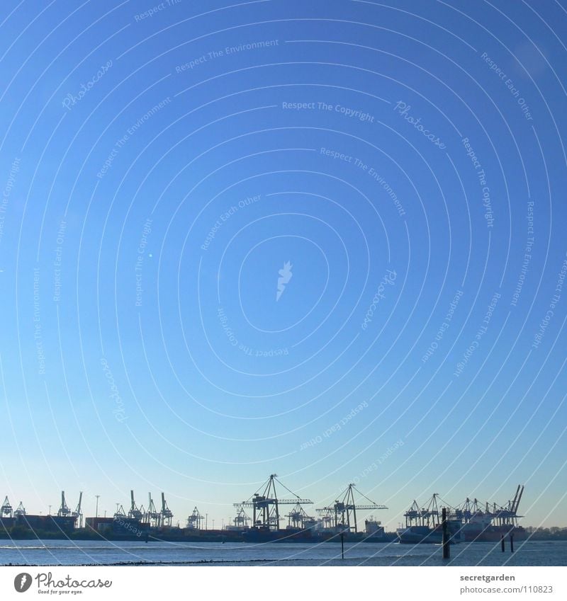 fonu - like Stadt strahlend Kran Arbeit & Erwerbstätigkeit Arbeiter Wasserfahrzeug Dock Physik Herbst Wellen Stahl Panorama (Aussicht) Maschine Hamburg Himmel