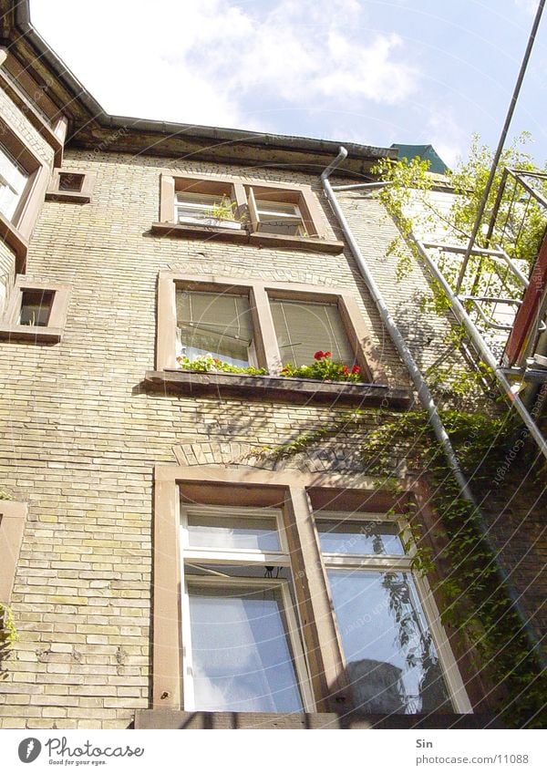 Innenhof Fenster Haus Architektur Himmel hoch