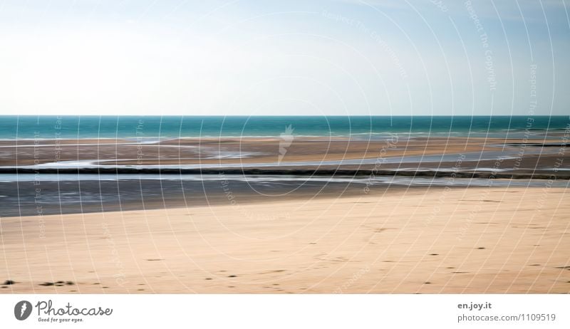 Wasserlauf Ferien & Urlaub & Reisen Tourismus Ferne Freiheit Sommer Sommerurlaub Strand Meer Natur Landschaft Himmel Horizont Küste blau braun Sehnsucht Fernweh