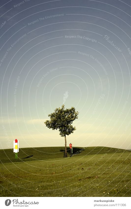 golfplatz Feld Golfball Golfplatz Gras grün Himmel Sonnenaufgang Abschlag Ballsport Ass golf course grass pitch Rasen sky sports Tee verhaften Loch par range