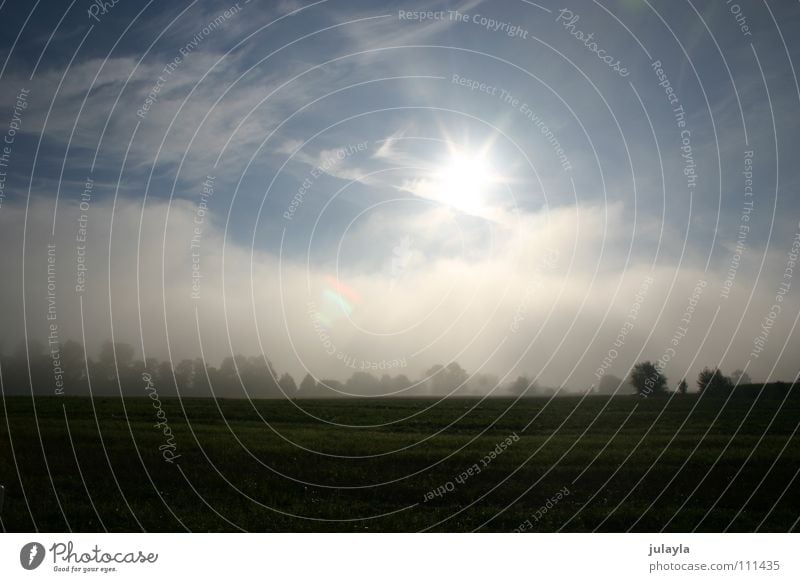 thunder Nebel Morgen Wolken Sonne friedlich ruhig Himmel