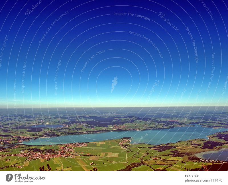 Bis zum Horizont... Allgäu Tegelberg Gleitschirm Forggensee Bayern grün wandern Segeln Aussicht Seilbahn Freude Berge u. Gebirge Extremsport startplatz fliegen