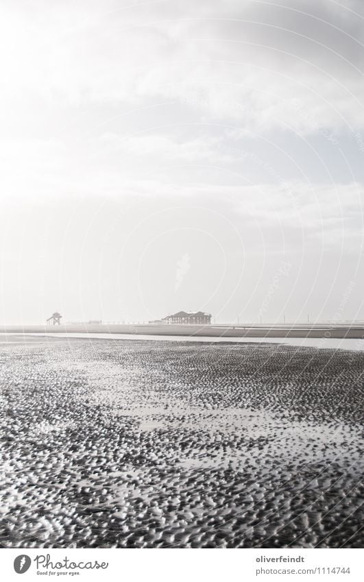 St. Peter Ording Ferien & Urlaub & Reisen Ausflug Ferne Freiheit Sonne Strand Meer Umwelt Natur Erde Sand Wasser Himmel Wolken Horizont Sonnenlicht