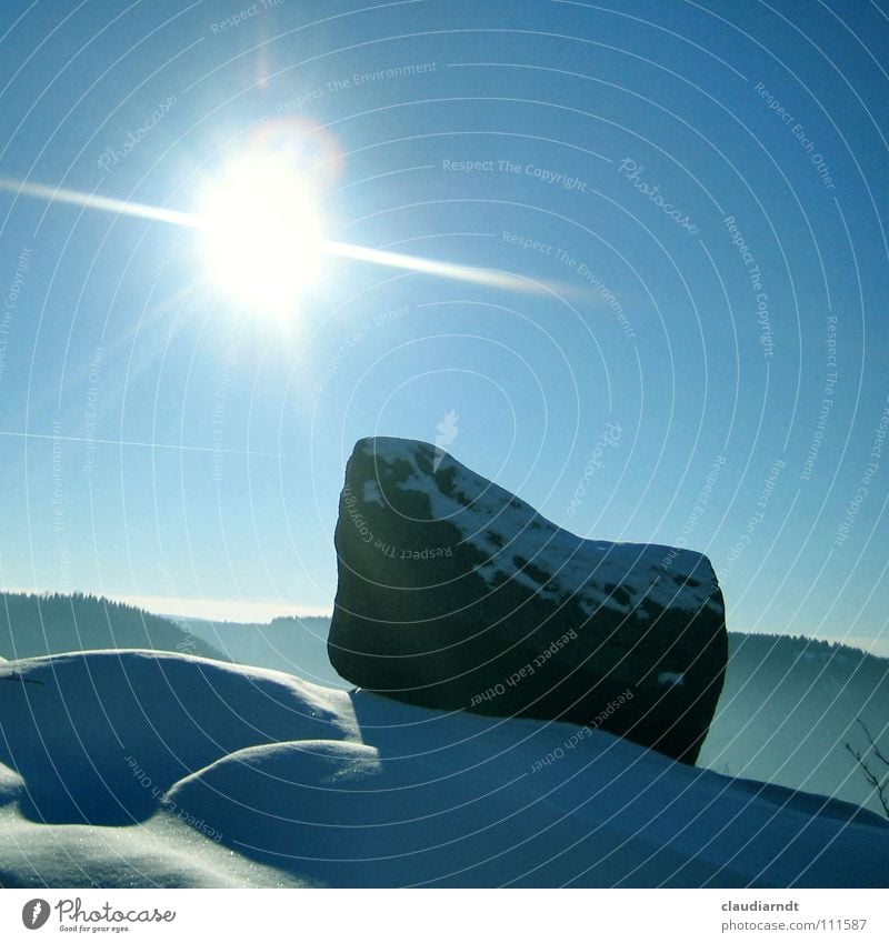 Wiwula... ruhig Sonne Winter Schnee Berge u. Gebirge Himmel Nebel Hügel Stein hell kalt weiß Wintertag blenden grell Stillleben Harz Frost Schatten