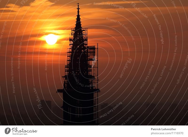 Münsterturm Freiburg Tourismus Ferne Städtereise Sonne Baustelle Architektur Umwelt Himmel Horizont Schönes Wetter Freiburg im Breisgau Deutschland