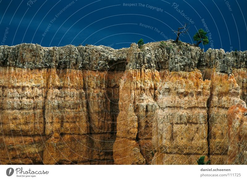 abziehendes Gewitter und Kletterfelsen Sandstein Baum Bonsai abstrakt Hintergrundbild grau rot gelb Schlucht Nationalpark wandern steil Ferien & Urlaub & Reisen