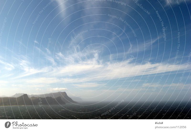 mit wolken malen Wolken Cape Point Cape Of Good Hope Meer Ferne blau Himmel Berge u. Gebirge Wind