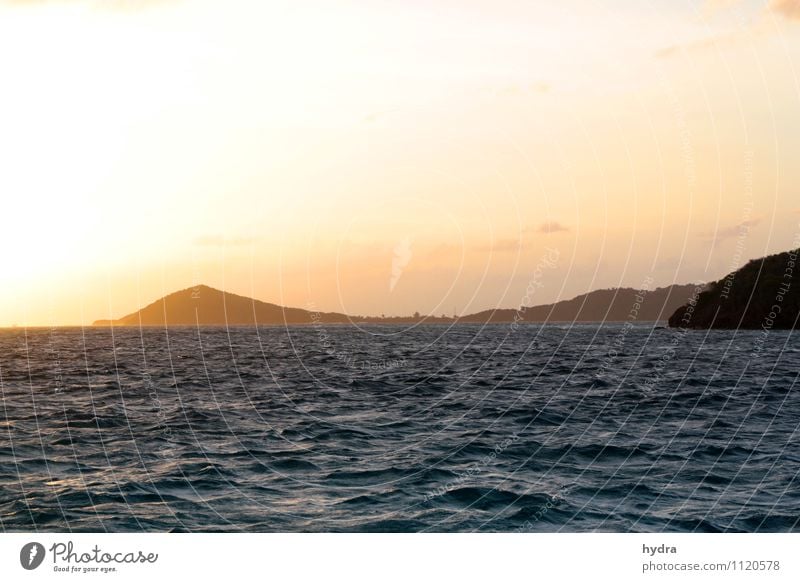 Zur Ruhe kommen Ferien & Urlaub & Reisen Ferne Freiheit Kreuzfahrt Sommer Meer Wellen Segeln Luft Wasser Himmel Sonne Sonnenaufgang Sonnenuntergang Sonnenlicht