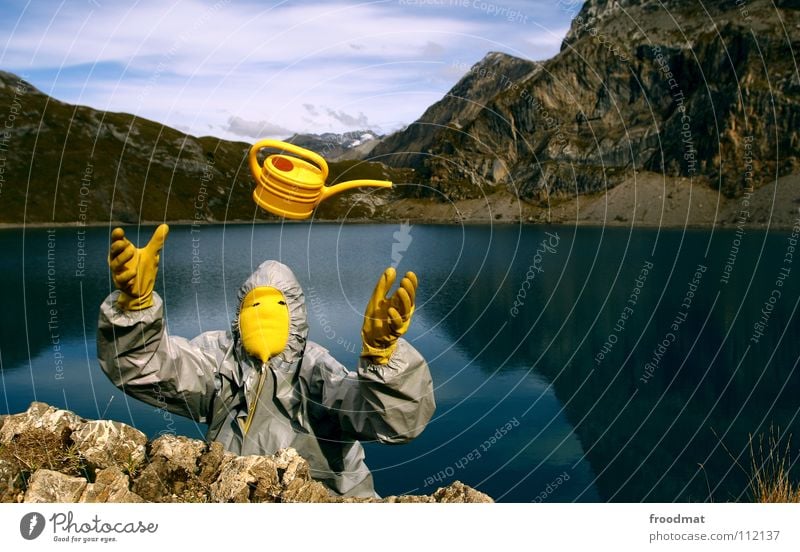 graugelb™ in der schweiz See Kannen Idylle Spiegel himmlisch dumm Schweiz Iffigensee Alpen werfen fliegen. berge Berge u. Gebirge Surrealismus blau Freude