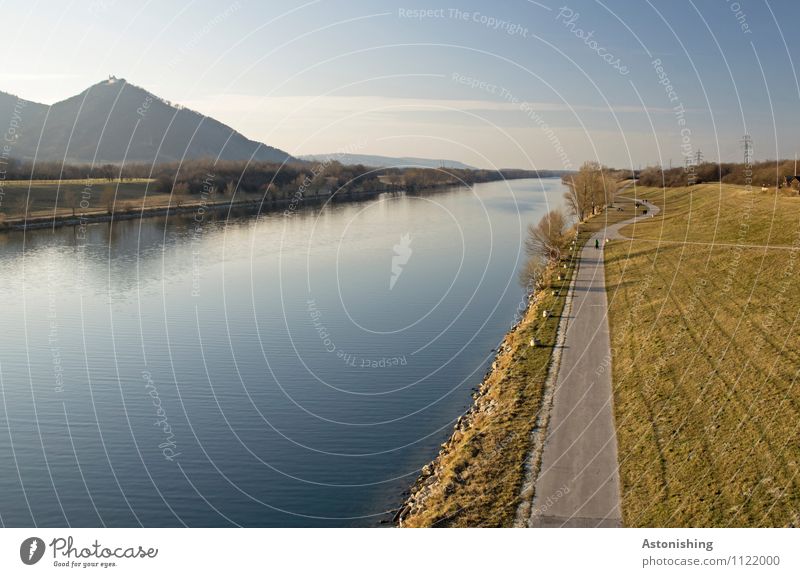 entlang der Donau Umwelt Natur Landschaft Pflanze Luft Wasser Himmel Wolkenloser Himmel Horizont Frühling Wetter Schönes Wetter Baum Gras Park Wiese Hügel Küste