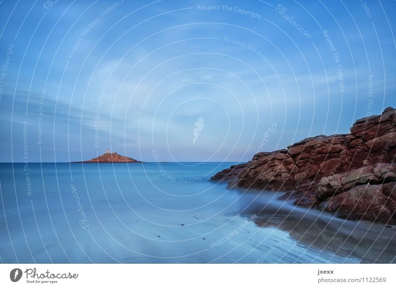 Petit Mont Saint-Michel Landschaft Schönes Wetter Wind Felsen Küste Meer Insel Sehenswürdigkeit Kapelle groß klein blau braun ruhig Hoffnung Horizont Farbfoto