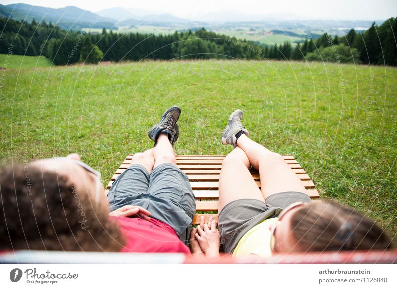 Die Aussicht genießen Lifestyle sportlich Tourismus Ausflug Freiheit Sommerurlaub Berge u. Gebirge wandern Sport Klettern Bergsteigen Mensch maskulin feminin