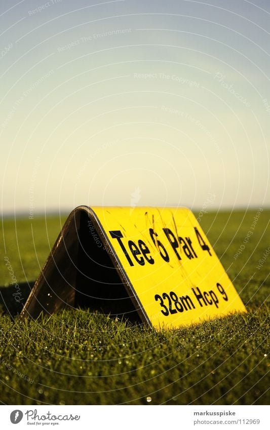 abschlag Feld Golfball Golfplatz Gras grün Himmel Sonnenaufgang Abschlag Ballsport Studium Ass golf course grass pitch Rasen sky Sport sports Tee verhaften Loch