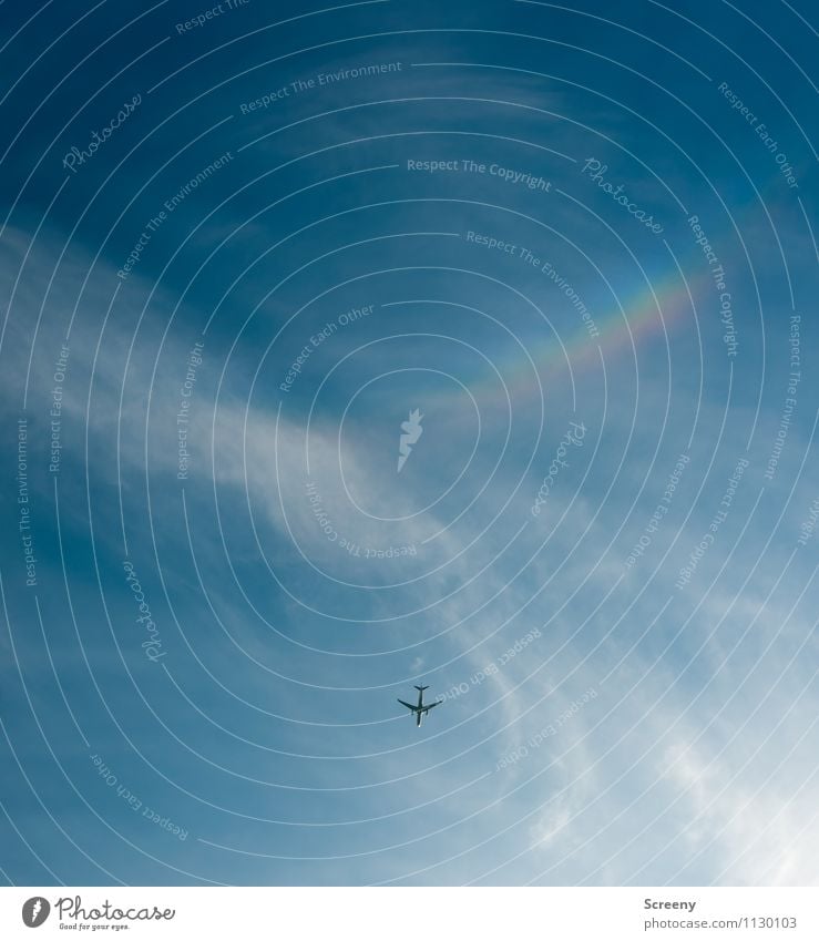 Flieger, grüß mir die Sonne... Ferien & Urlaub & Reisen Tourismus Ferne Freiheit Sommer Sommerurlaub Himmel Wolken Schönes Wetter Verkehr Verkehrsmittel