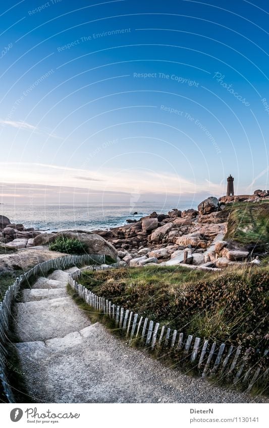 Wege Umwelt Landschaft Erde Sand Wasser Himmel Wolken Sonnenaufgang Sonnenuntergang Sonnenlicht Wetter Schönes Wetter Gras Sträucher Küste Meer Atlantik