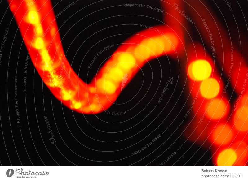 Lichterschlange 2 schwarz rot dunkel Lichterkette Elektrizität Nacht erleuchten Physik gemütlich angenehm Weihnachten & Advent Sicherheit