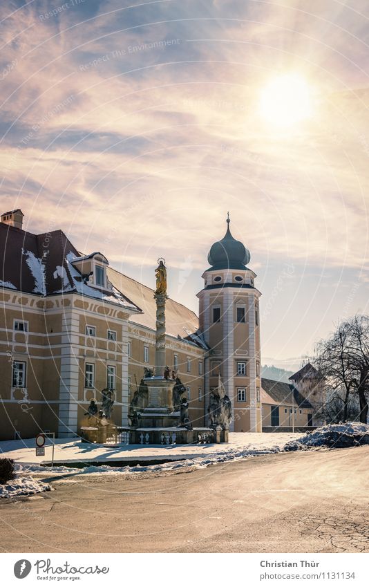 Stift Vorau Ferien & Urlaub & Reisen Natur Himmel Wolken Winter Schönes Wetter Eis Frost Schnee Baum Garten Wiese Feld Wald Österreich Europa Kleinstadt