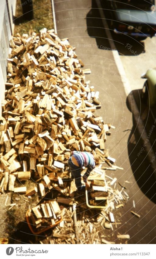 holz für den nächtlichen kamin ... Holz Holzstapel Holzfäller Baum Brennholz Physik Glut Feuerstelle Nacht Streichholz Axt brennen Baumrinde Eiche Esche