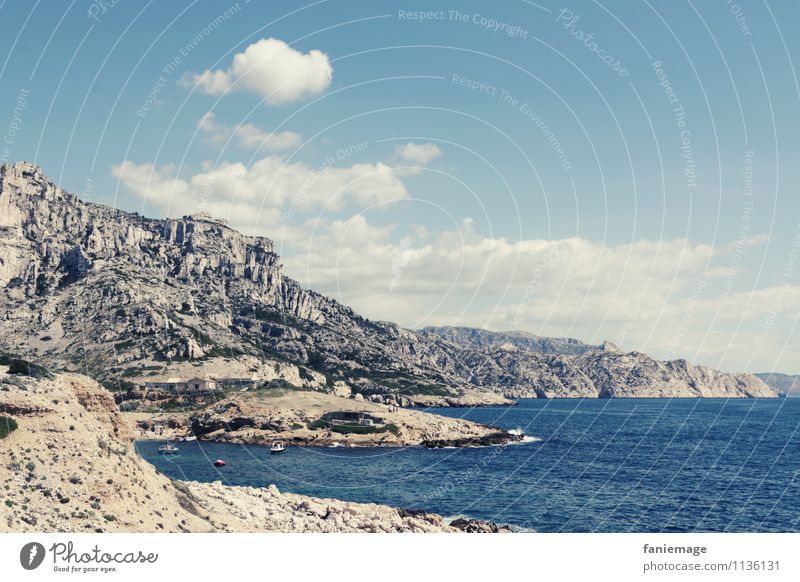 Merseilleveyre Umwelt Natur Landschaft Urelemente Erde Wasser Himmel Wolken Frühling Schönes Wetter Wind Wellen Küste Meer Mittelmeer gigantisch massiv