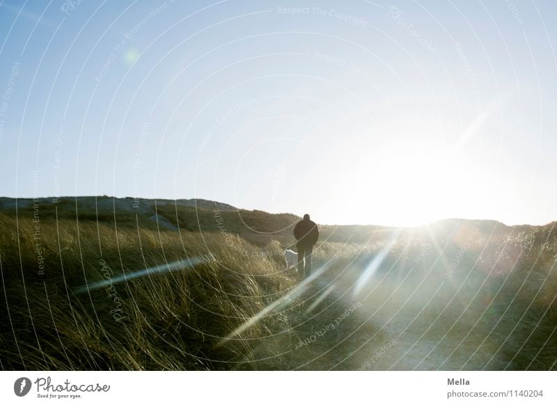 Auf dem Weg Ferien & Urlaub & Reisen Sonne Mensch maskulin Mann Erwachsene Leben 1 30-45 Jahre 45-60 Jahre Umwelt Natur Landschaft Sonnenaufgang Sonnenuntergang