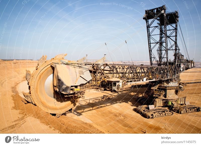 Schaufelradbagger im Tagebau Garzweiler 2 Arbeitsplatz Baustelle Industrie Energiewirtschaft Technik & Technologie Braunkohlenbagger Braunkohlentagebau Erde