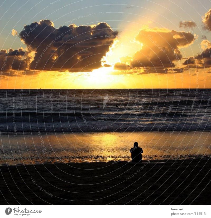 après surf Strand Wolken Meer Sonnenuntergang Frankreich Horizont Wellen Surfer Surfbrett Spielen Wasser Himmel Sand