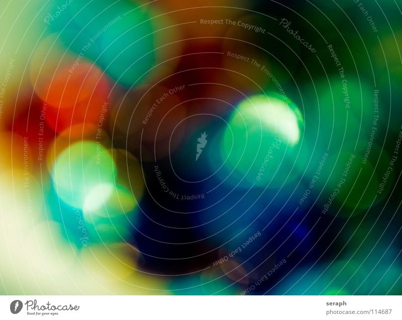 Spots Farbe mehrfarbig Kreis Schwache Tiefenschärfe Unschärfe Fleck gefleckt erleuchten Beleuchtung glänzend rund Punkt Lichtpunkt weich Strukturen & Formen