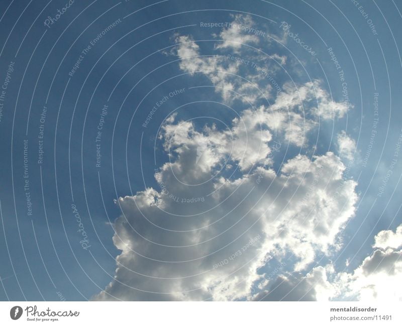 Wolken verschieben weiß Licht Sonnenstrahlen blau Himmel