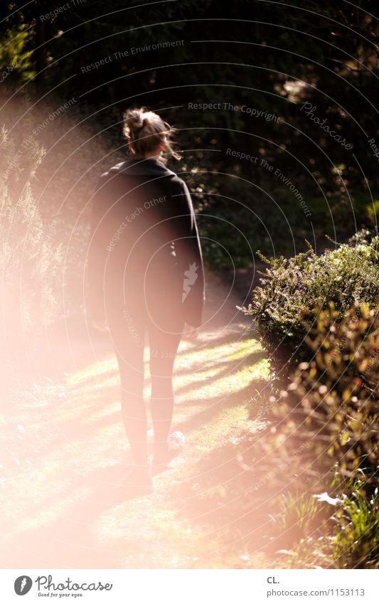 schöner weg ruhig Freizeit & Hobby Mensch feminin Frau Erwachsene Leben 1 30-45 Jahre Umwelt Natur Landschaft Sonnenlicht Frühling Sommer Wetter Schönes Wetter