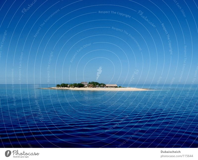 Einsamkeit Fidschiinseln Karibisches Meer Strand Ferien & Urlaub & Reisen Wasserfahrzeug Wellen Pazifik Küste Insel Einsame Insel