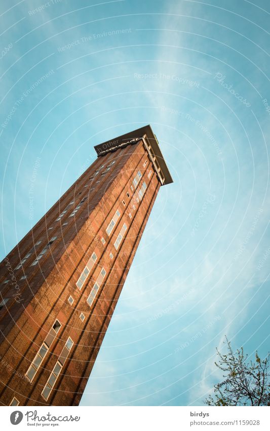 Messeturm Köln-Deutz Himmel Wolkenloser Himmel Schönes Wetter Ast Deutschland Hochhaus Turm Sehenswürdigkeit ästhetisch eckig historisch hoch positiv blau rot