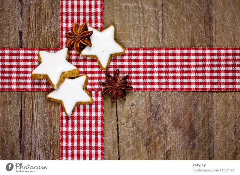 Zimtsterne Weihnachten & Advent Plätzchen Weihnachtsgebäck Sternanis aromatisch Postkarte Holz Holztisch Dezember Kräuter & Gewürze Jahreszeiten Gutschein