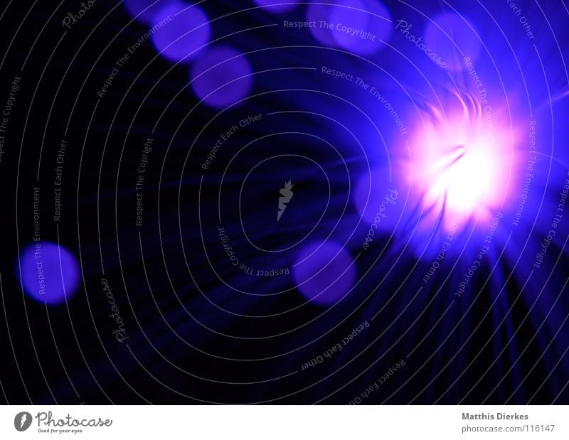 Blau Glasfaser Licht Lichtspiel zart Zärtlichkeiten Unschärfe Quelle Glühbirne Faser Explosion explosiv Lampe Reflexion & Spiegelung Silvester u. Neujahr