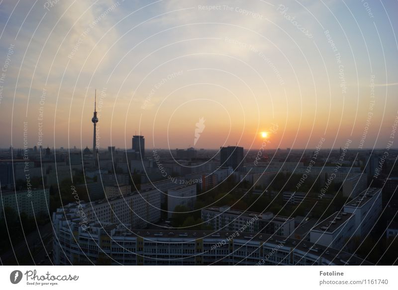 Über den Dächern Stadt Hauptstadt Stadtzentrum Haus Bauwerk Gebäude Sehenswürdigkeit Wahrzeichen Ferne groß Unendlichkeit Berlin Berliner Fernsehturm Farbfoto