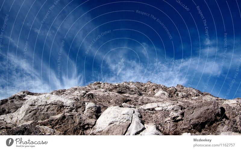 Rauchendes Gestein Umwelt Natur Landschaft Himmel Wolken Sommer Schönes Wetter Felsen Alpen Berge u. Gebirge Gipfel authentisch fantastisch gigantisch natürlich