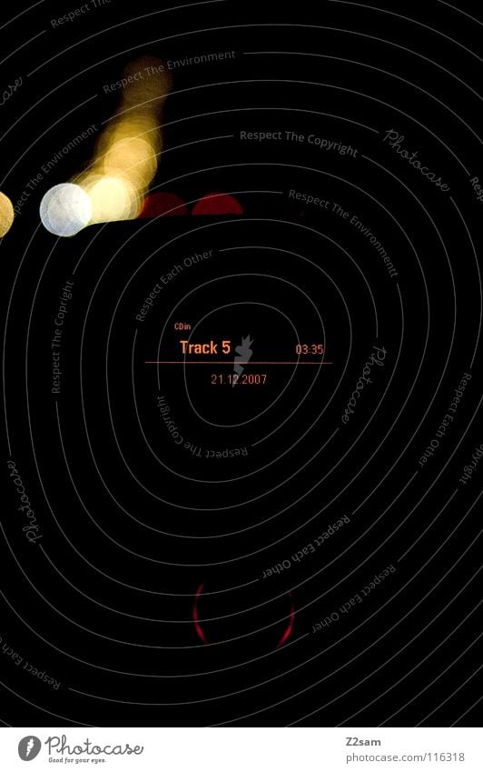TRACK 5 Lied fahren Verkehr Autobahn Ferien & Urlaub & Reisen Uhr passieren schwarz dunkel Lichterkette Konzert Musik track Radio autoradio Straße PKW Abend