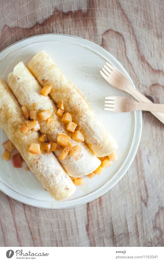 Apfelfajitas Frucht Dessert Süßwaren Ernährung lecker süß Farbfoto Innenaufnahme Menschenleer Tag Schwache Tiefenschärfe