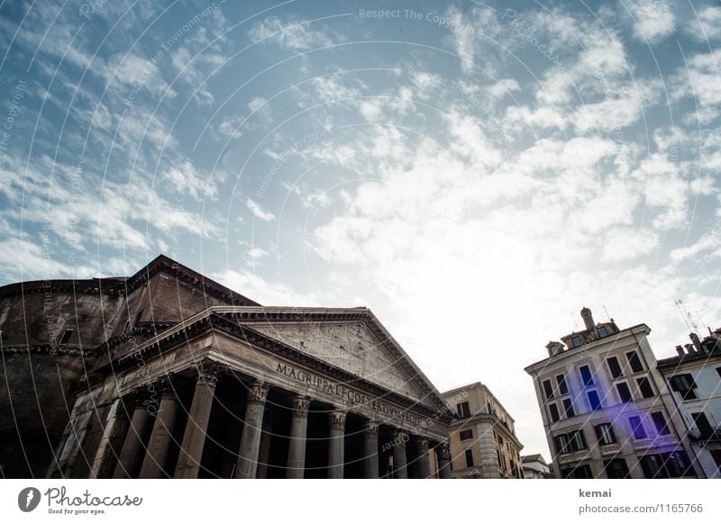 When in Rome: Hoch hinaus Himmel Wolken Sommer Schönes Wetter Wärme Italien Europa Stadt Hauptstadt Stadtzentrum Altstadt Bauwerk Gebäude Mauer Wand Fassade