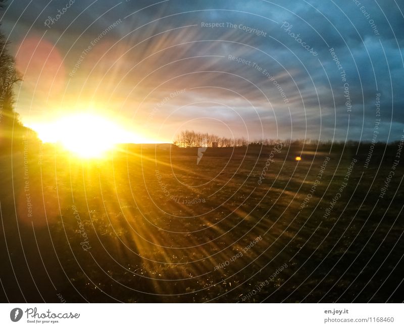 Abschiedsgruß Ferien & Urlaub & Reisen Ausflug Ferne Freiheit Umwelt Natur Landschaft Himmel Gewitterwolken Horizont Sonne Sonnenaufgang Sonnenuntergang