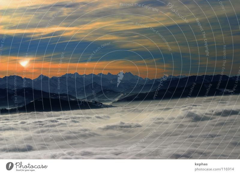 *seufz* II Nebel Nebelmeer Wolken Winter kalt Panorama (Aussicht) Glarner Alpen Sehnsucht bezaubernd Fernweh Schweiz Berge u. Gebirge Bachtel blau Schnee