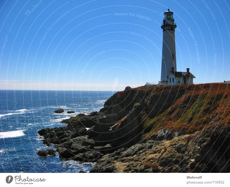 Leuchtturm Kalifornien Pigeon Point Meer See Küste USA Coast Kalifornienm Light Station