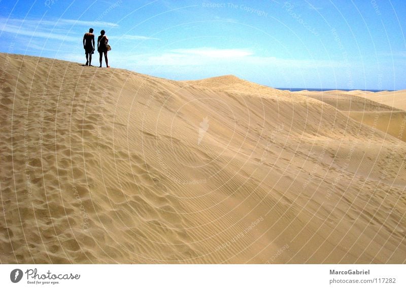 Ab zum Strand Meer Fußspur Physik Ferien & Urlaub & Reisen 2 Erde Sand Stranddüne Blauer Himmel Spuren Wärme