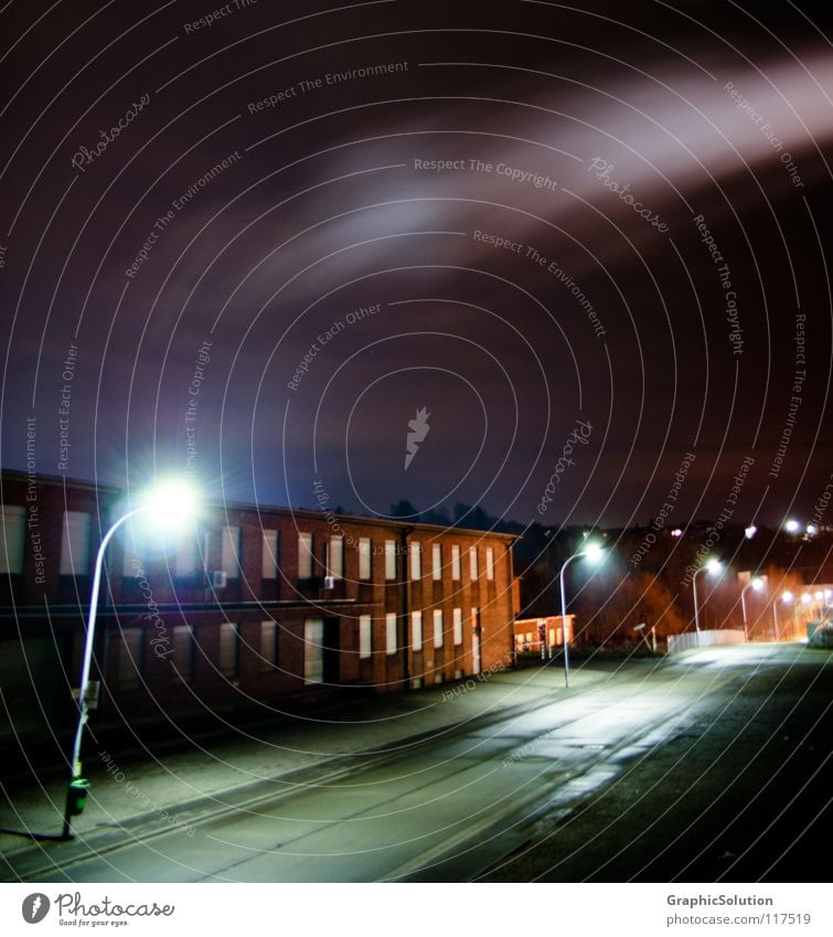 Firmengebäude Nachts Saarland Industrielandschaft Licht Fenster dunkel Haus Lampe Saarbrücken Neunkirchen Light Fensterreihe Night GS GraphicSolution