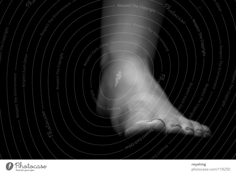 paint... Zehen schwarz weiß Frauenfuß Nagel Schwarzweißfoto Fuß Fußknöchel Kontrast fußzehe zehnagel Körperteile Barfuß